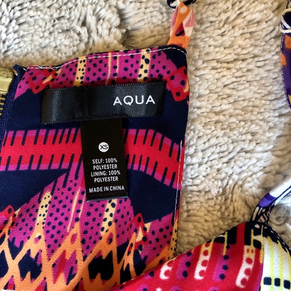 AQUA pattered mini dress, fit and flare, size XS - Picture 2 of 5